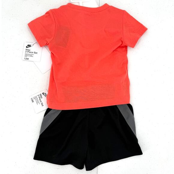 NWT Nike Unisex Toddler Baby Coral/Black, 2 Piece Athletic Set, Size 12 Months - Picture 6 of 6